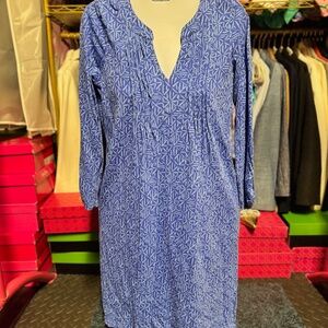Lilly Pulitzer Fairfax 3/4 Sleeve Dress - Alba Blue Easy Peasy (Size XXS)